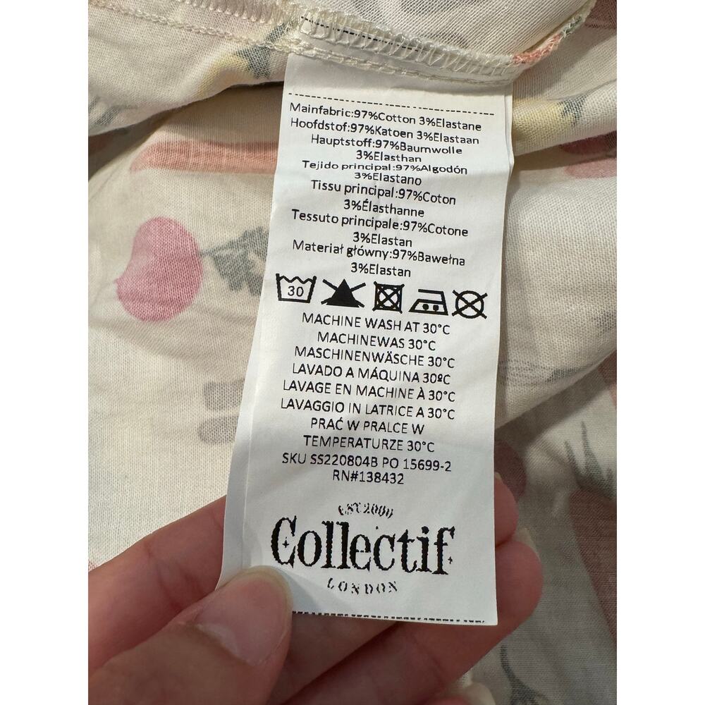 Collectif London Women's Summer Vegetable Garden Print Fit Flare Dress Size 16 - Picture 4 of 10